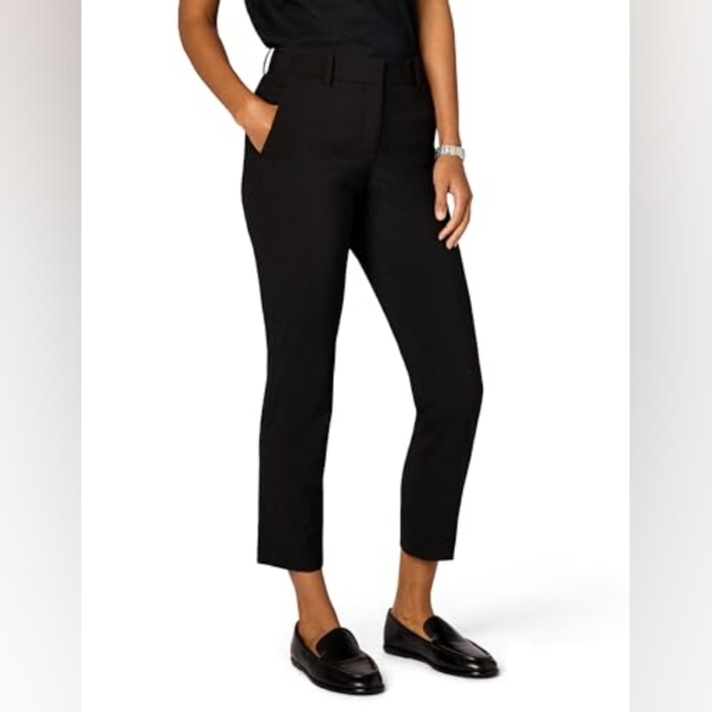 Theory Black Cropped Pants Pockets W,omen's Size 00 Business Casual Preppy
